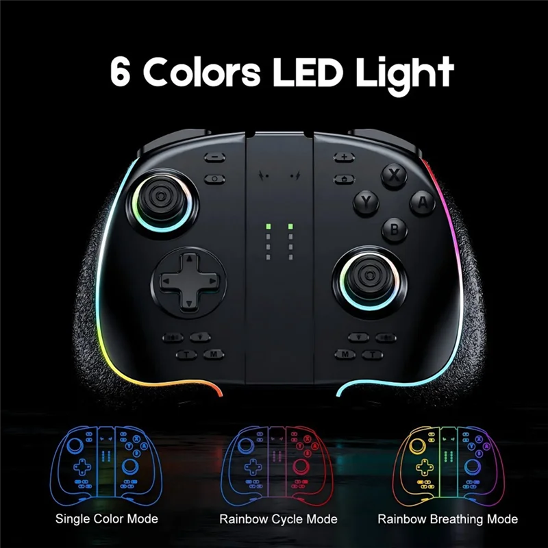 

A29F-For Switch/OLED Lite Compatible 6-Axis Gyro Wireless Joy-Pad Game Controller With RGB Lights Turbo& Vibration