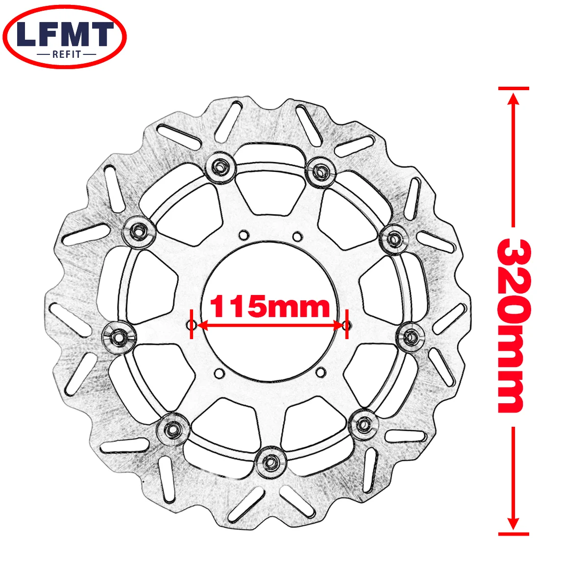 Motorcycle 320mm Rotor Disk Front Floating Brake Disc ForHonda CR125 CR250 CRF250R CRF450R CRF450R CRF250X CRF250RX CRF450RX Etc