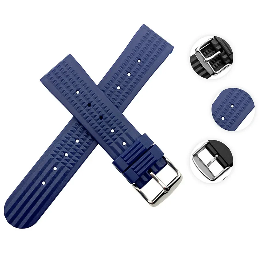 

Сменный силиконовый резиновый ремешок для часов Seiko SKX007 SKX009 SKX011, сменный Браслет для часов Sharkey, 20 мм 22 мм