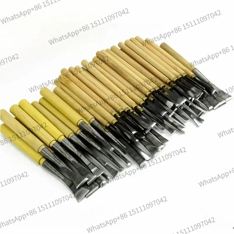 Hand Wood Carving Tools Chip 31pcs Detail Chisel + 31pcs General Chisel, Made and Ground  By Hand