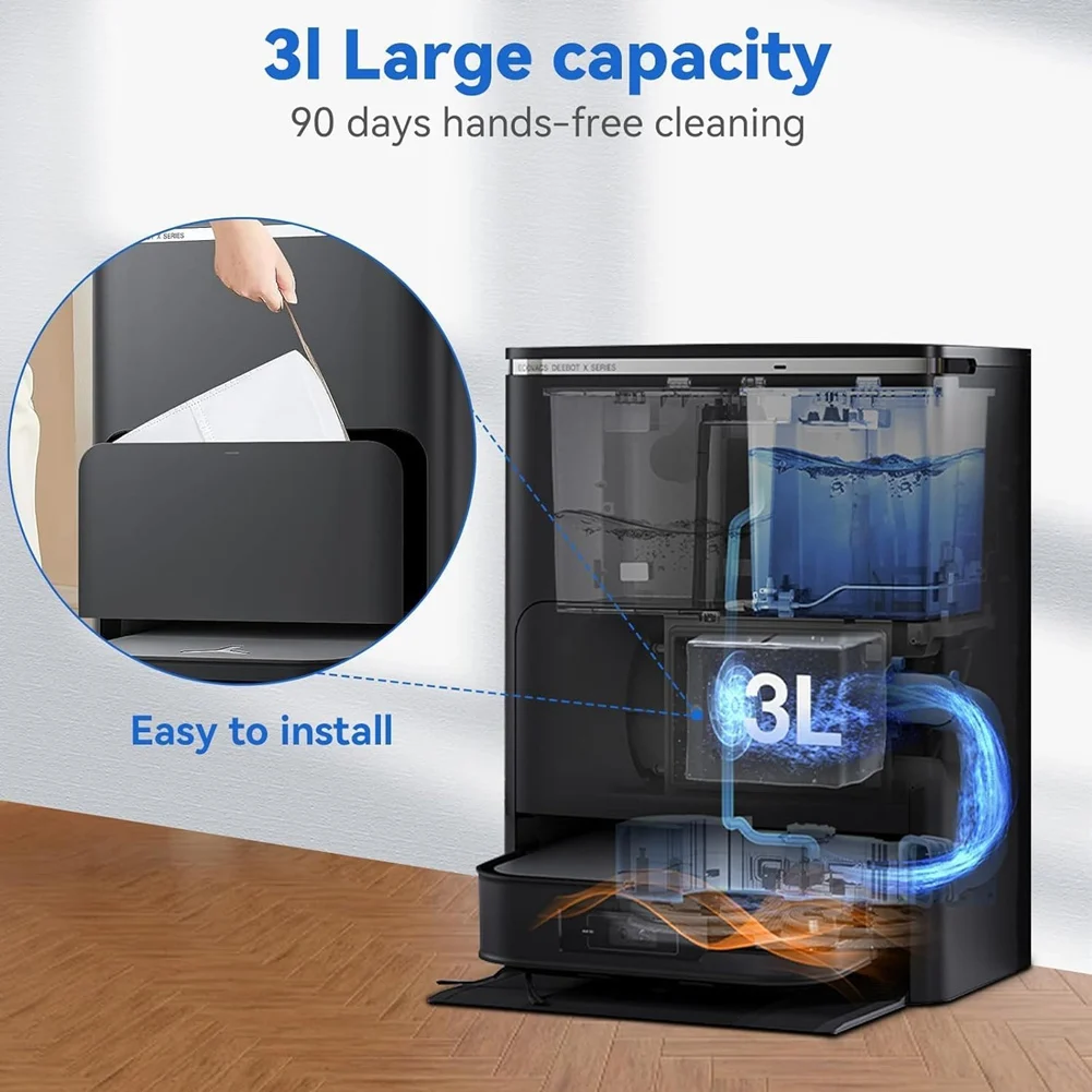 Sacchetti per la polvere SANQ per aspirapolvere robot ECOVACS DEEBOT X2 Omni/ X2/ X2 PRO/ DEX86 - Sacchetti per aspirapolvere di ricambio usa e getta