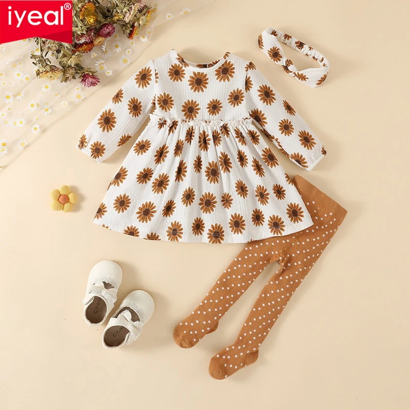 IYEAL  Spring and Autumn New Baby Girls Fashion Set Long Sleeve Romper+Floral Print  Leggings 2-Piece Set
