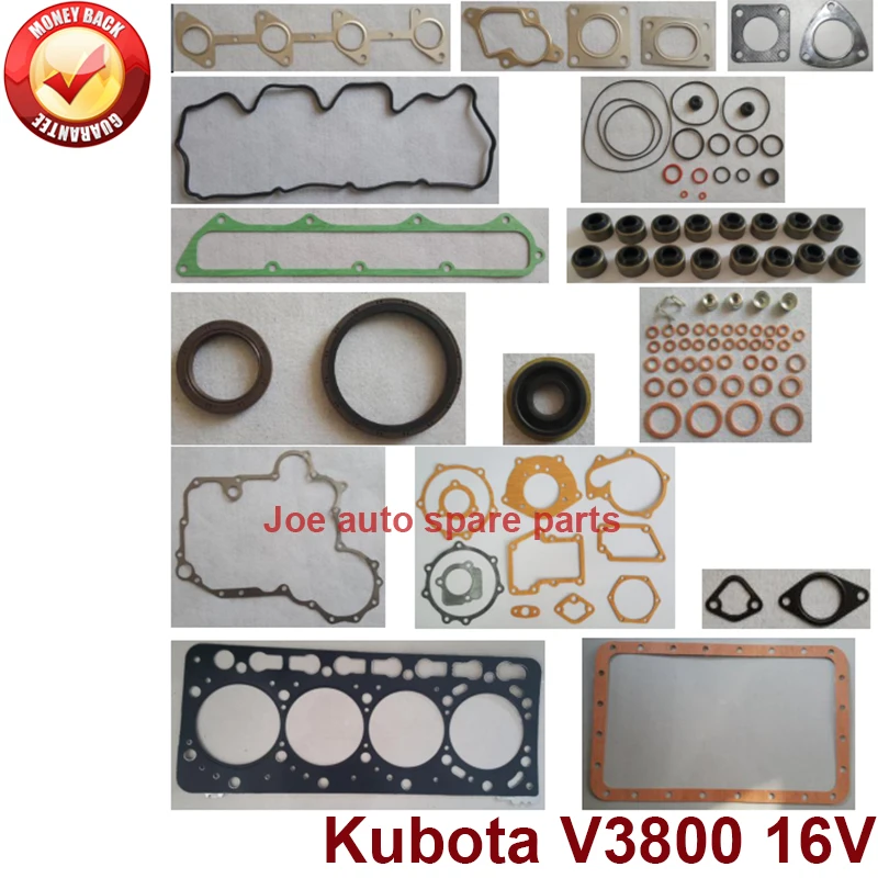 complete repair Overhaul engine full gasket set kit for Kubota engine: V3800  16V