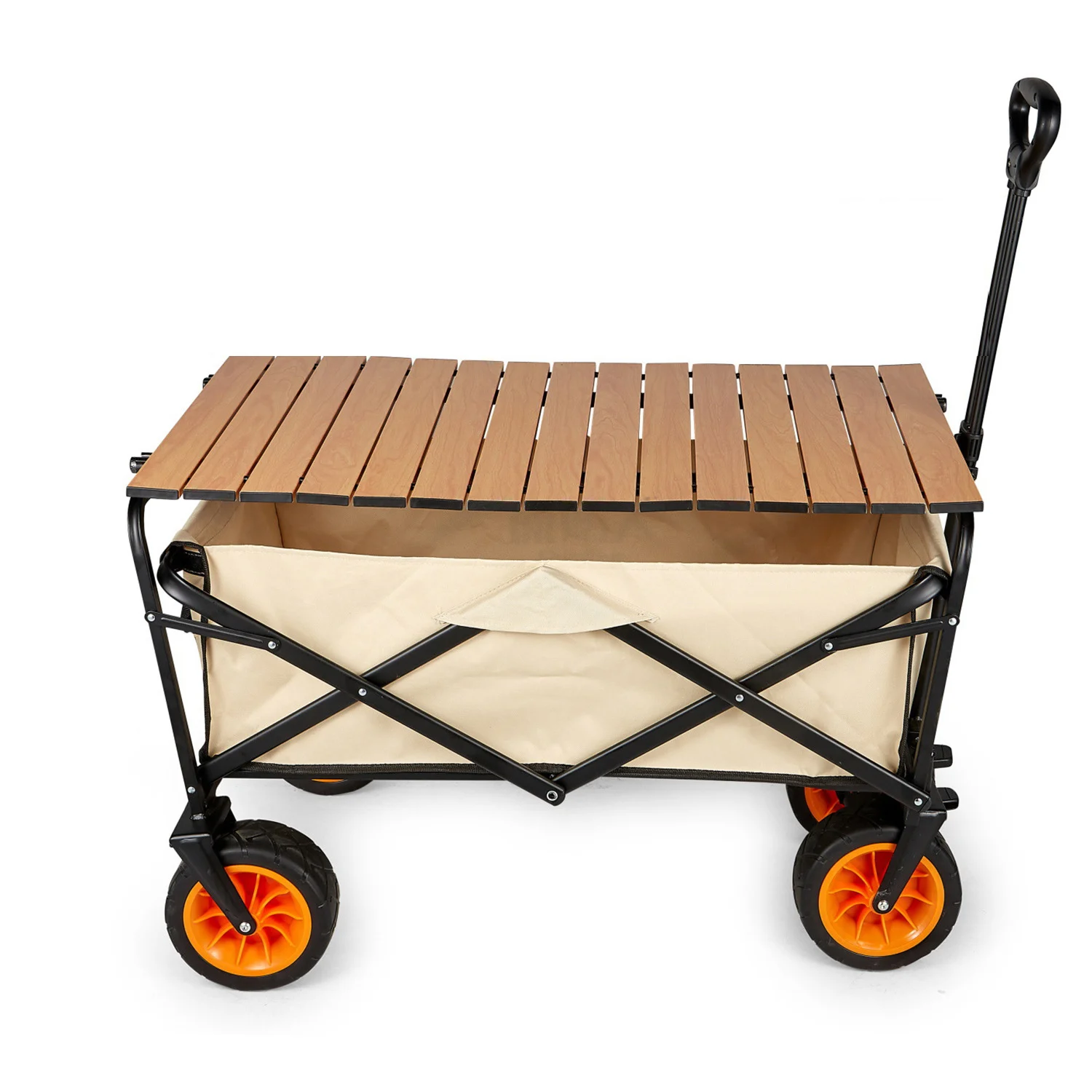 Outdoor Garden Trolley, Hand Trailer Wagon with Foldable Handle for Camping Outdoor Wagon