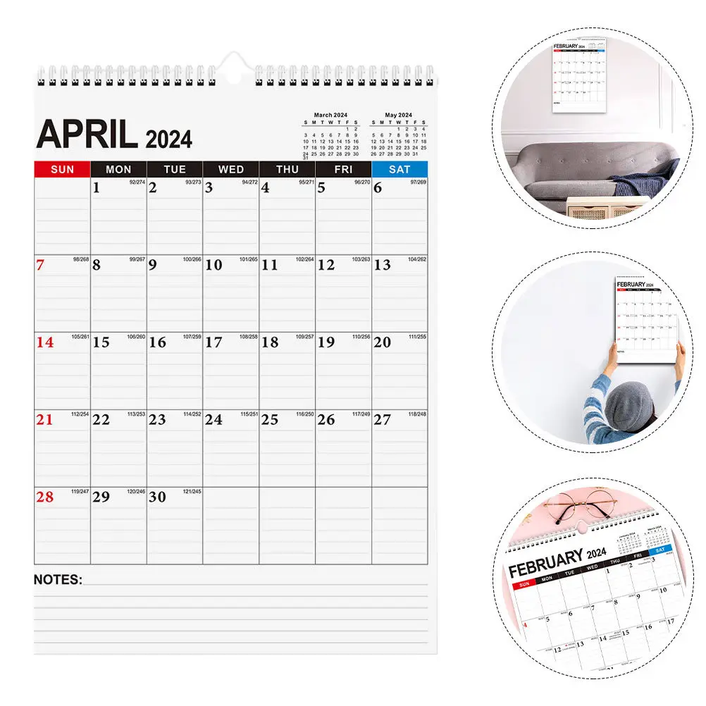 

Sturdy 2024-2025 Wall Calendar Monthly Planner for Home Office Holiday Schedule Organizer Hanging Calendar Daily Use Decor