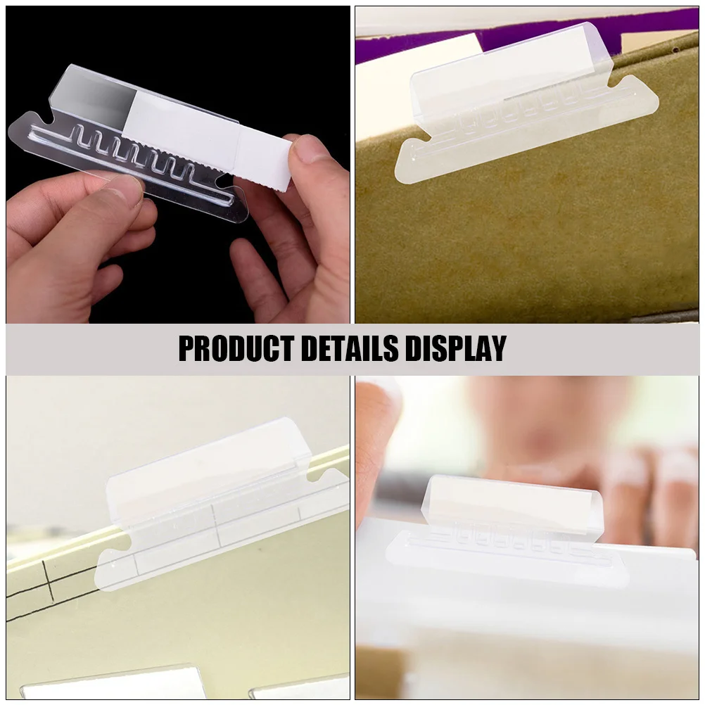 100Pcs File Folder Tabs Small Hanging Detachable Filing Labels File Identification Index Tabs Office Organizer