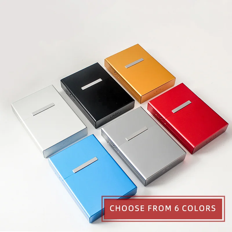 Exquisite Aluminum Magnetic Flip Cigarette Case Laser Engraving Personalized Logo Fashion Portable Cigarette Case  Birthday Gift