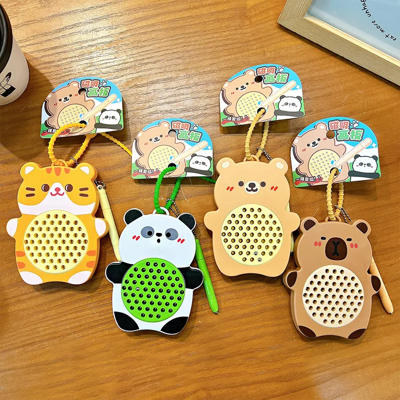 Planche à dessin avec boule en acier magnétique, dessin animé créatif, porte-clés pour étudiants, soulagement du Stress, jouet pratique, planche à dessin mignonne, cadeau