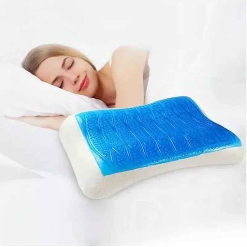 Gel Slow Rebound Memory Pillow Space Memory Foam Pillow Cervical Spine Protection Summer Cool Pillow Breathable and Comfortable