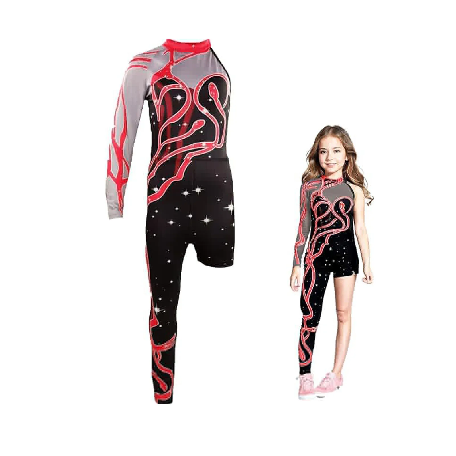 Kinderen Meisjes Taylor Cosplay De Eras Tour Kostuum Zwart Rood Print Romper Show Outfits Halloween Party Gift