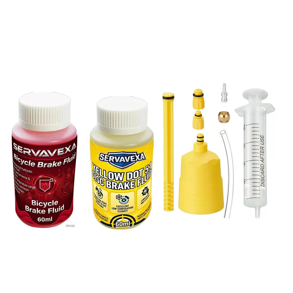 AliExpress NONE Hydraulic Bike Brake Bleed Kit + 60ml DOT 5.1 & Mineral Brake Oil Fluid, Disc Brake Maintenance Syringe Funnel Tool Set