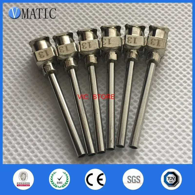 Free Shipping 12Pcs 1 Inch Tip Length 13G Metal Stainless Steel Syringe Tips