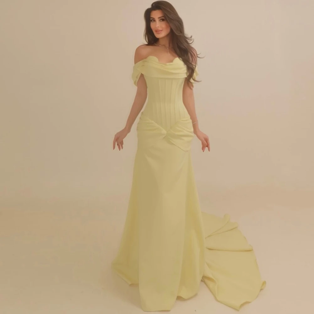 Klassisches Jersey-Abendkleid, modische schulterfreie Ballkleider, zarte Schleife, hoher Kragen, maßgeschneiderte Kleider für besondere Anlässe