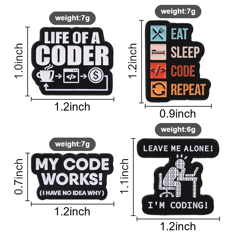 Lustiges Programmierer-Zitat, Emaille-Abzeichen, Programmierer-Humor, Anstecknadel, Brosche, Metall-Reversdekoration für Rucksack, Hut, Schmuck, Geschenke – Detail 1