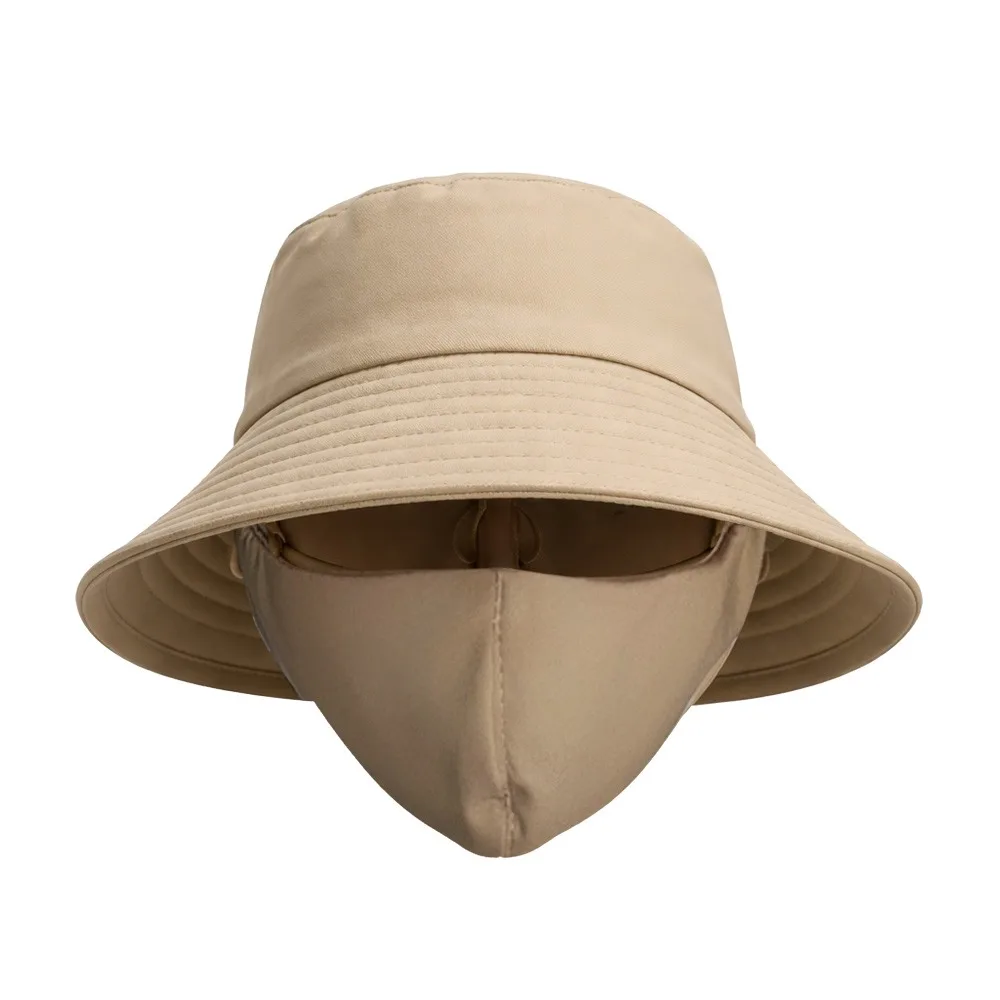 

Fashion With Mask Agricultural Work Hat Wide Brim Dust Mask Hat Tea Picking Cap Protect Neck Anti-uv Fisherman Hat Four Seasons