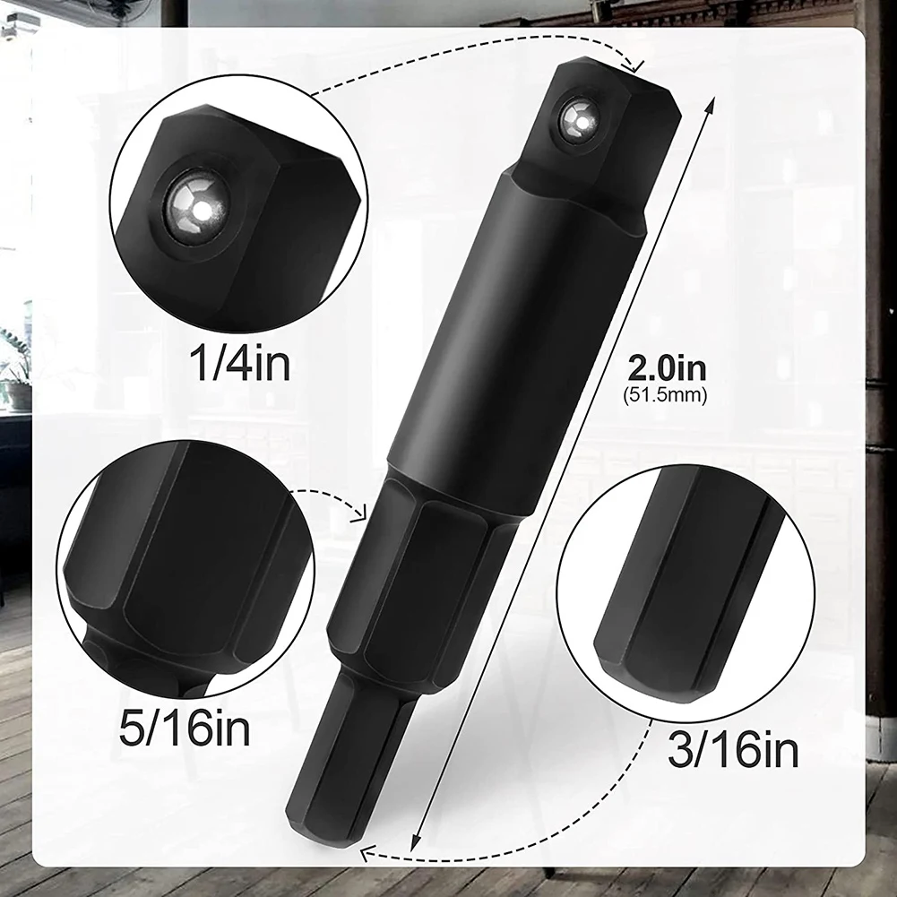 2-pak 3/16 do 5/16 adapter klucza serwisowego z kluczem sześciokątnym, zestaw adapterów do końcówek sześciokątnych z grzechotką, otwieracz zaworu HVAC