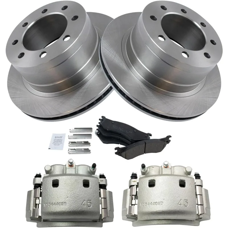

TRQ Rear Brake Pad & Rotor Kit Brake Caliper Pads Rotor Ceramic Vented