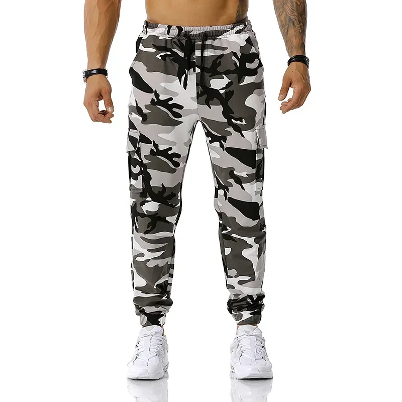 Pantalones deportivos al aire libre de alta calidad para hombre, pantalones Cargo de camuflaje de algodón informales, pantalones tácticos militares