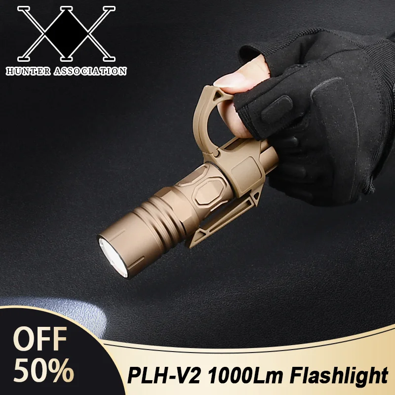 

Tactical Handheld PLH-V2 Metal 1000Lumen Powerful Flashlight Handheld Fit 20mm Rail Hunting Airsoft Weapon Scout Outdoor Light