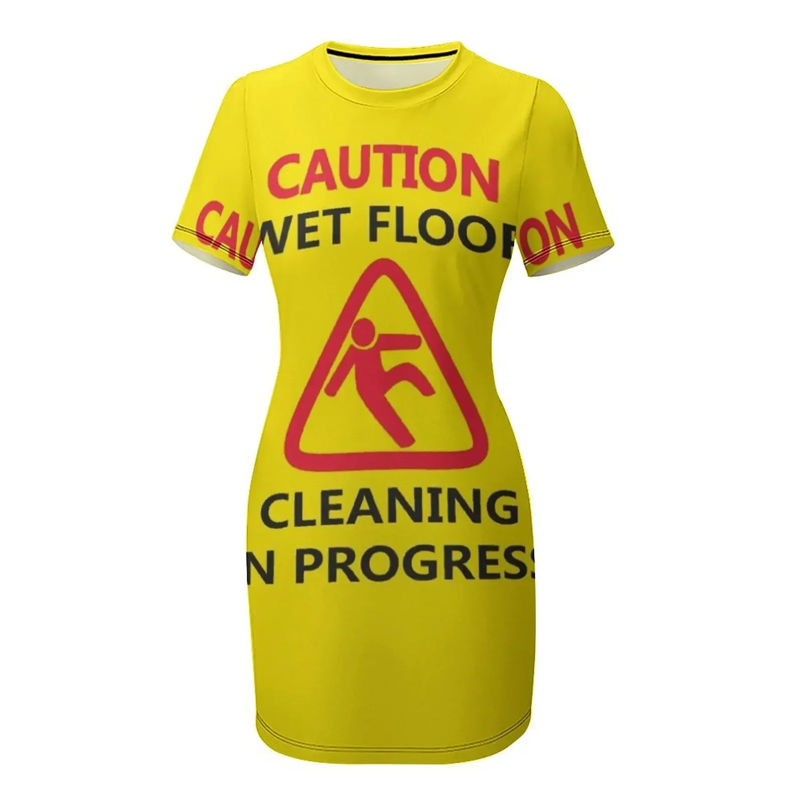 Picture 5: Caution wet floor sign Short-Sleeved Dress cute dress summer dresses womens 2026 Dresses for wedding party