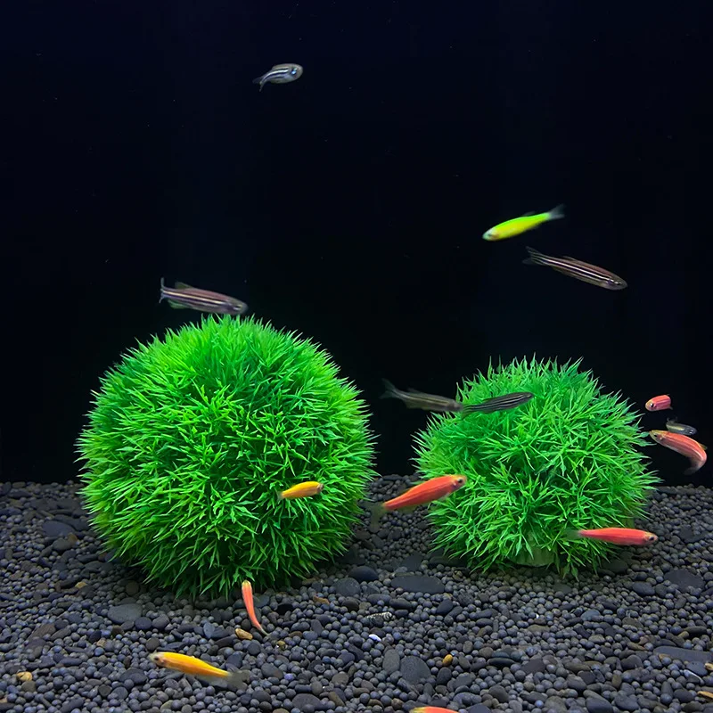 Aquatic Plastic Plants Aquarium Grass Ball, Fish Tank Ornament, Chlorella Prospects for Decor, Artificial Aquatic Plants