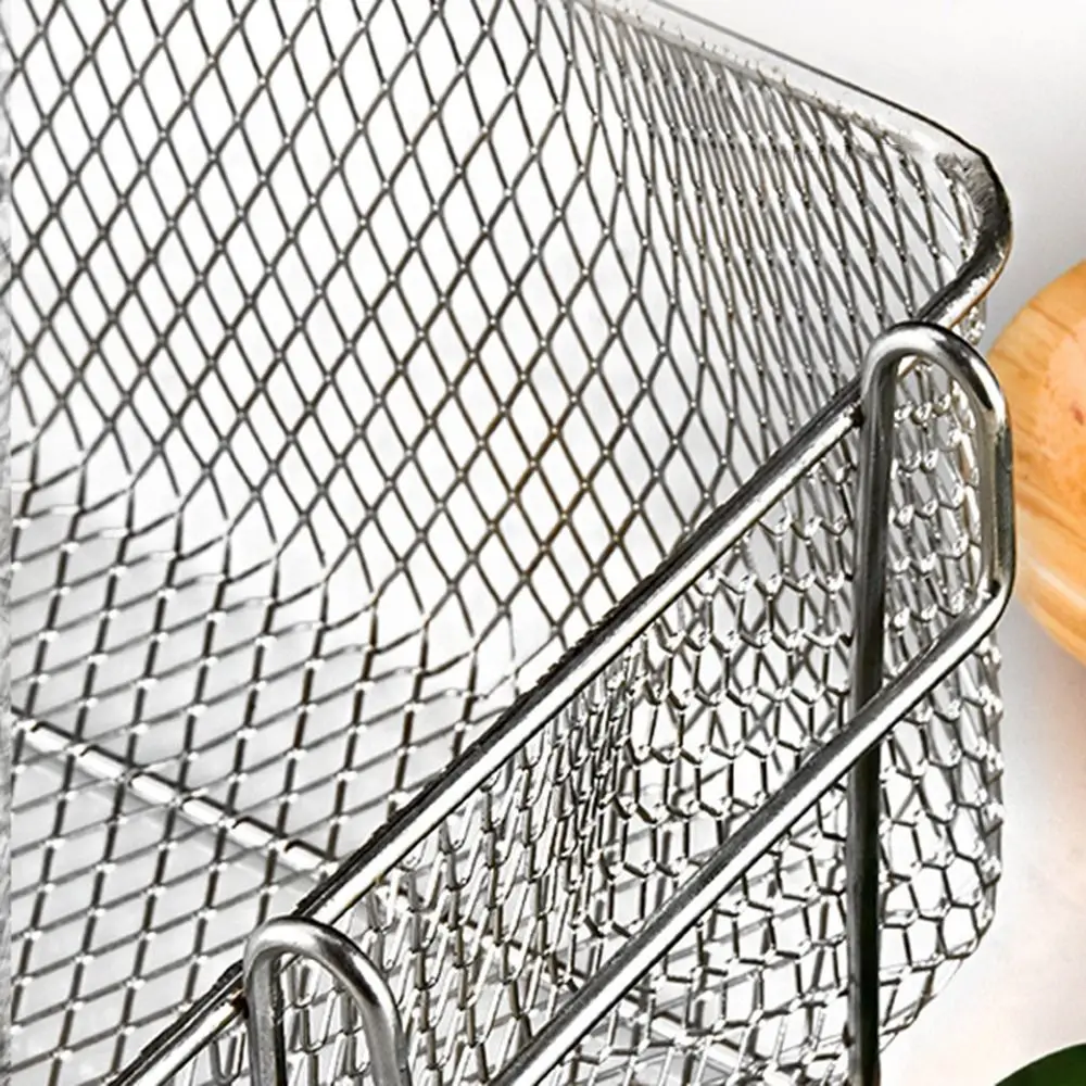 

Durable Stainless Steel Frying Mesh Basket Square Large Capacity Frying Net Hangable Filter Net for Fry Chicken Fries
