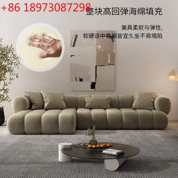 أريكة قماش كريمي رملية من وابي أريكة بثلاثة أشخاص بصف مستقيم ومفاتيح البيانو وأريكة كاتربيلر