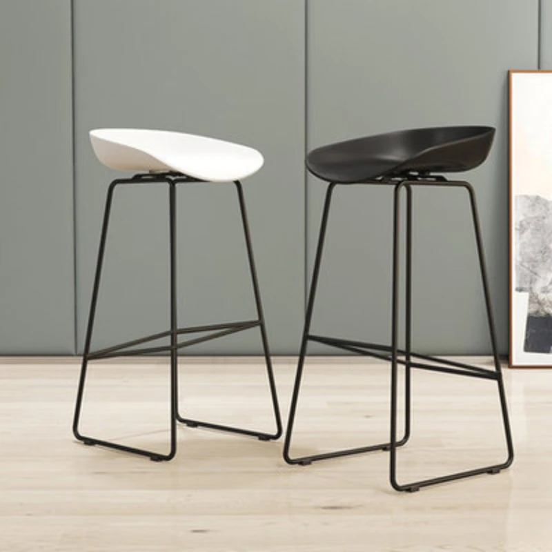 

Plastic High Bar Chair Counter Dinning Black Kitchen Bar Stools Island Modern Taburetes De Bar Sandalye Stuhl Furniture HD50BY