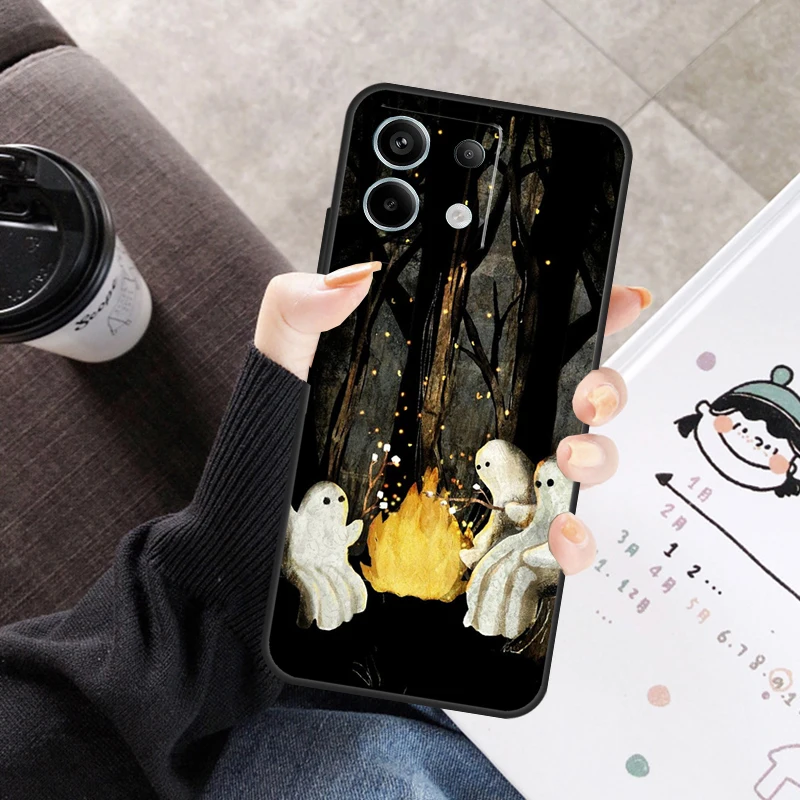 Capa fantasma fofa para xiaomi redmi note 13 pro 9 10 11 12 14 pro 11s 12s capa para redmi 12c 13c 14c 10c