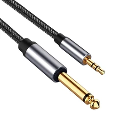 1.5M 6.35mm 1/4 TS To 1/8 TRS 3.5mm AUX Adapter Single Track Speaker Audio Cable Mono To Stereo Patch Cord for PC Guitar Mixer