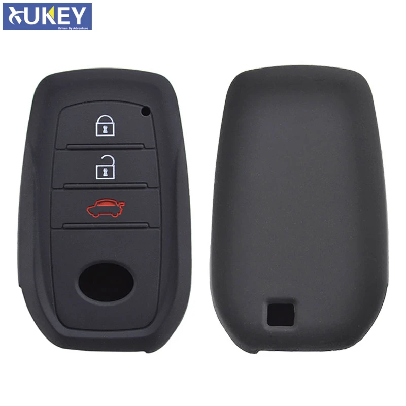 Dla Toyota Hilux Fortuner Land Cruiser Camry Silikonowe etui na kluczyk zdalnego sterowania Pokrowiec na brelok z 3 przyciskami 2016 2017 2018
