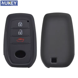 For Toyota Hilux Fortuner Land Cruiser Camry Silicone Remote Key Case Fob Shell Cover Skin Holder 3 Button 2016 2017 2018