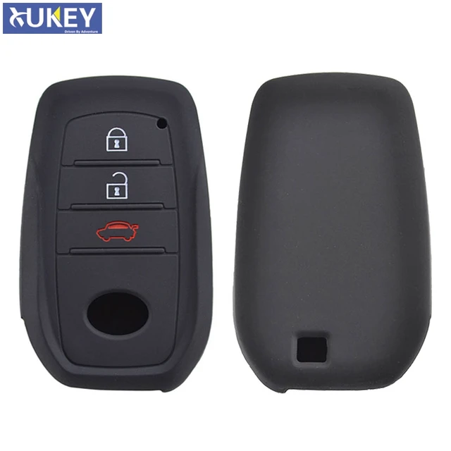 Dla Toyota Hilux Fortuner Land Cruiser Camry Silikonowe etui na kluczyk zdalnego sterowania Pokrowiec na brelok z 3 przyciskami 2016 2017 2018