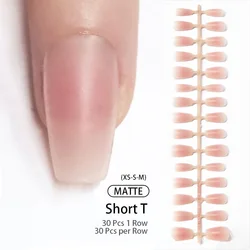 30Pcs Matte Nude Fake Nail Fashion Press on Quick Extension Wearable False Nails Simple Full Cover Nail Tips Manicure Nail Art