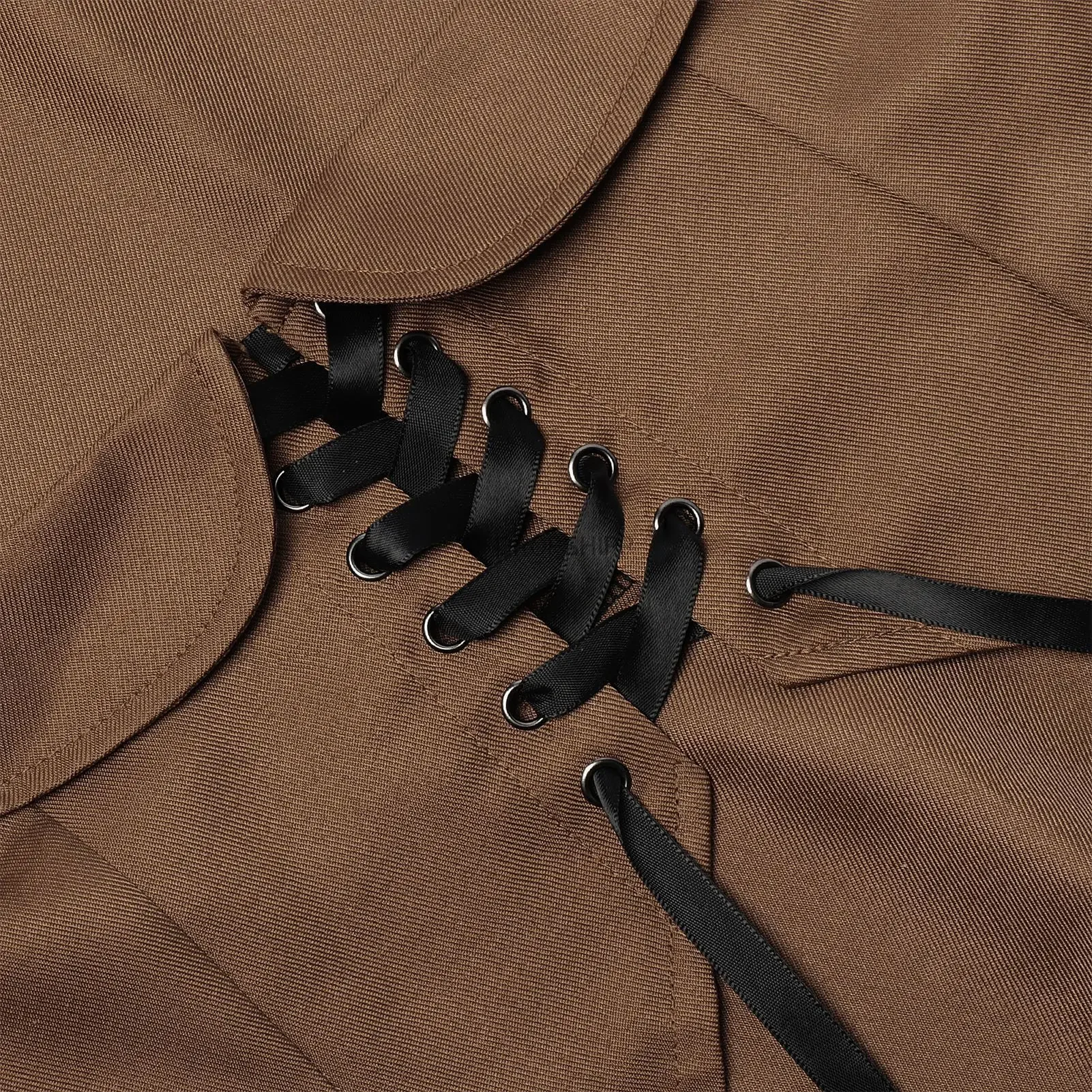 Middeleeuwse Renaissance Hoge Hals Mouwloos Halloween Retro Steampunk Zeemeermin Ontwerp Dames Lange Rok Cosplay