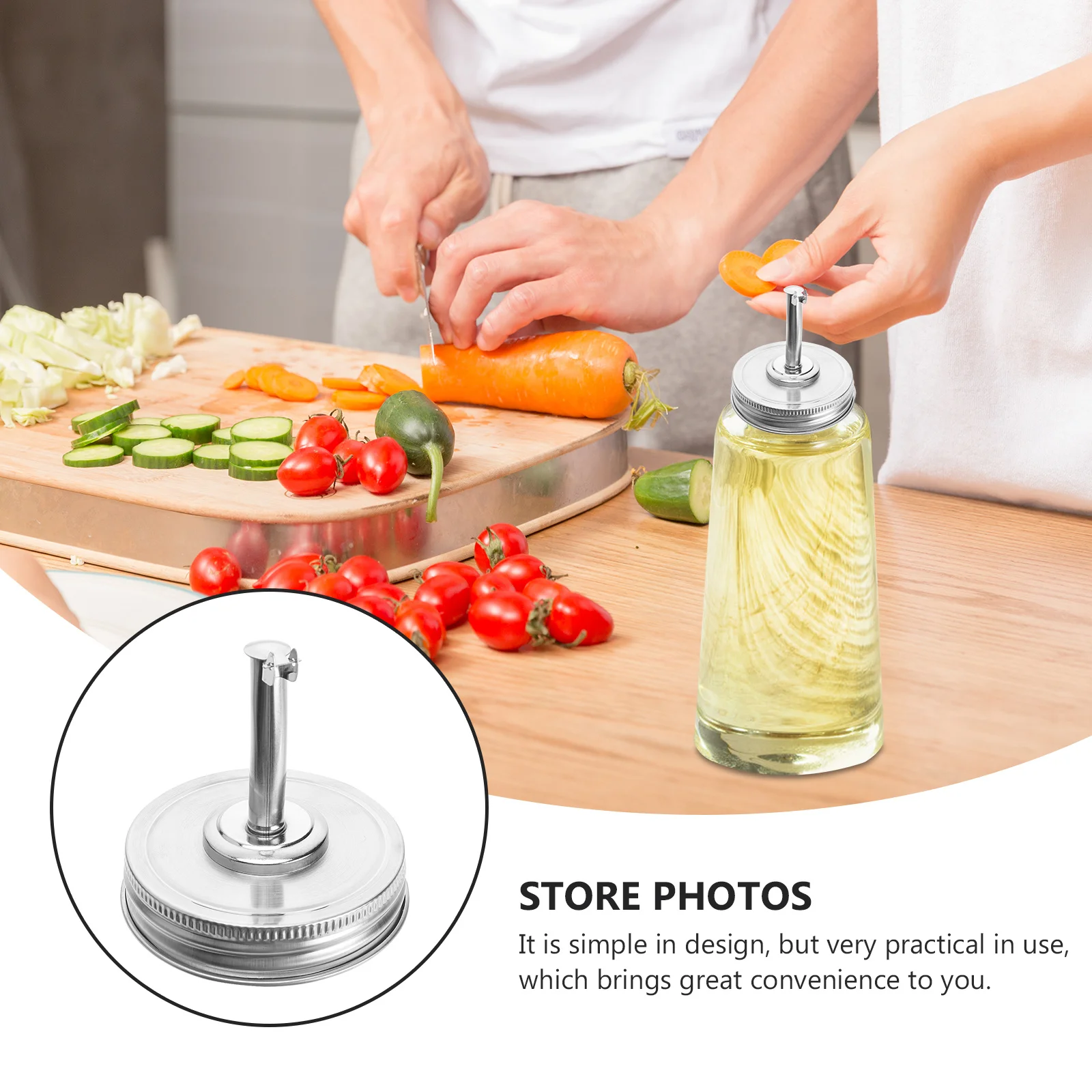 

2Pcs Oil Bottle Caps 304 Stainless Steel Leakproof Tin Lids for Wide Neck Jars Mason Jar Sealing Caps Freezer Refrigerator