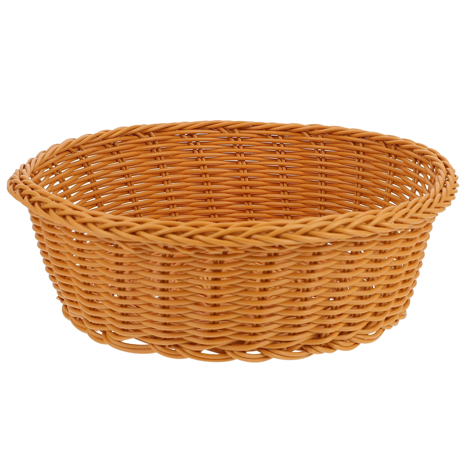 

Woven Fruit Basket Storage Baskets Organizer Bin Coffee Bread Kitchen Plastic Rattan Imitation Household Sundries Home