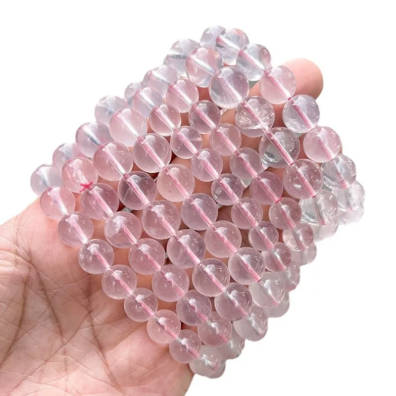 

Jingdong Jewelry6Натуральный розовый браслет Шестиконечный прозрачный браслет с круглыми бусинами Wholesa