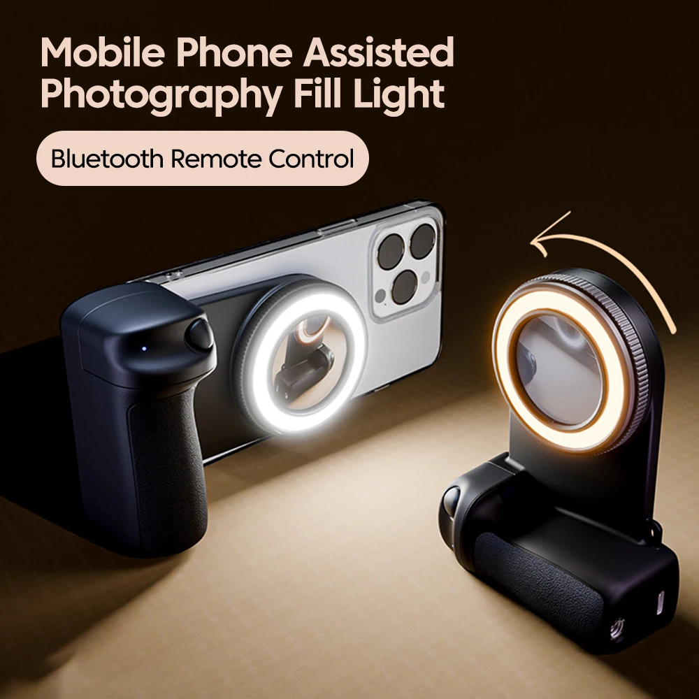 

Magnetic Smartphone Selfie Fill Light Selfie Camera Handheld Bluetooth Live Video Vlog Assistant For Phone Live Video Light