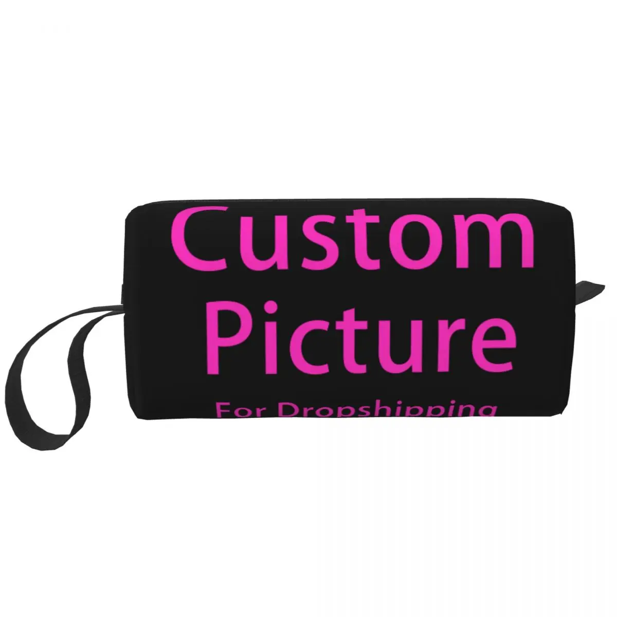 Kawaii Personalized Custom Photo Logo Travel Toiletry Bag Women Customized DIY Print Makeup Cosmetic Bag Beauty Storage Dopp Kit