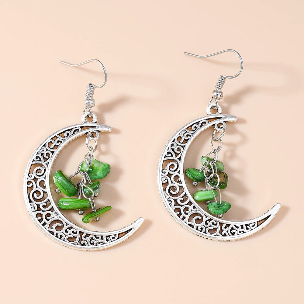 Aihua Böhmen Unregelmäßige Steine Creasent Mond Ohrringe Für Frauen Persönlichkeit Ästhetische Mode Ohrringe Schmuck Geburtstag Geschenke – Detail 7