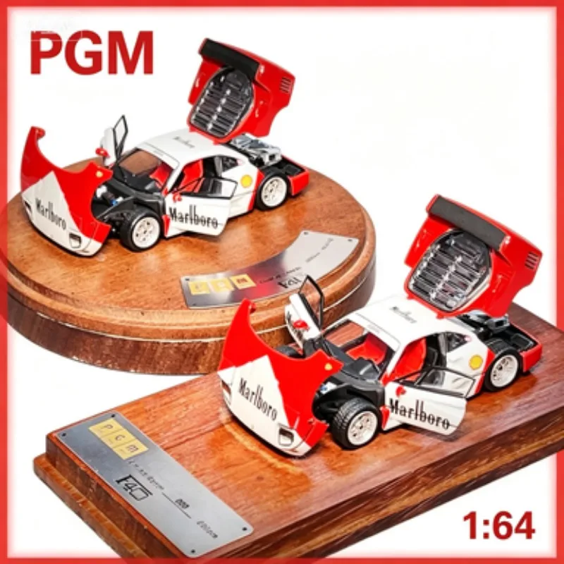 

PGM 1:64 Super Sports Car F40 Marlboro, Cast Iron Alloy Model, Gift for Boys, Adult Collection Piece, Festival Gift.