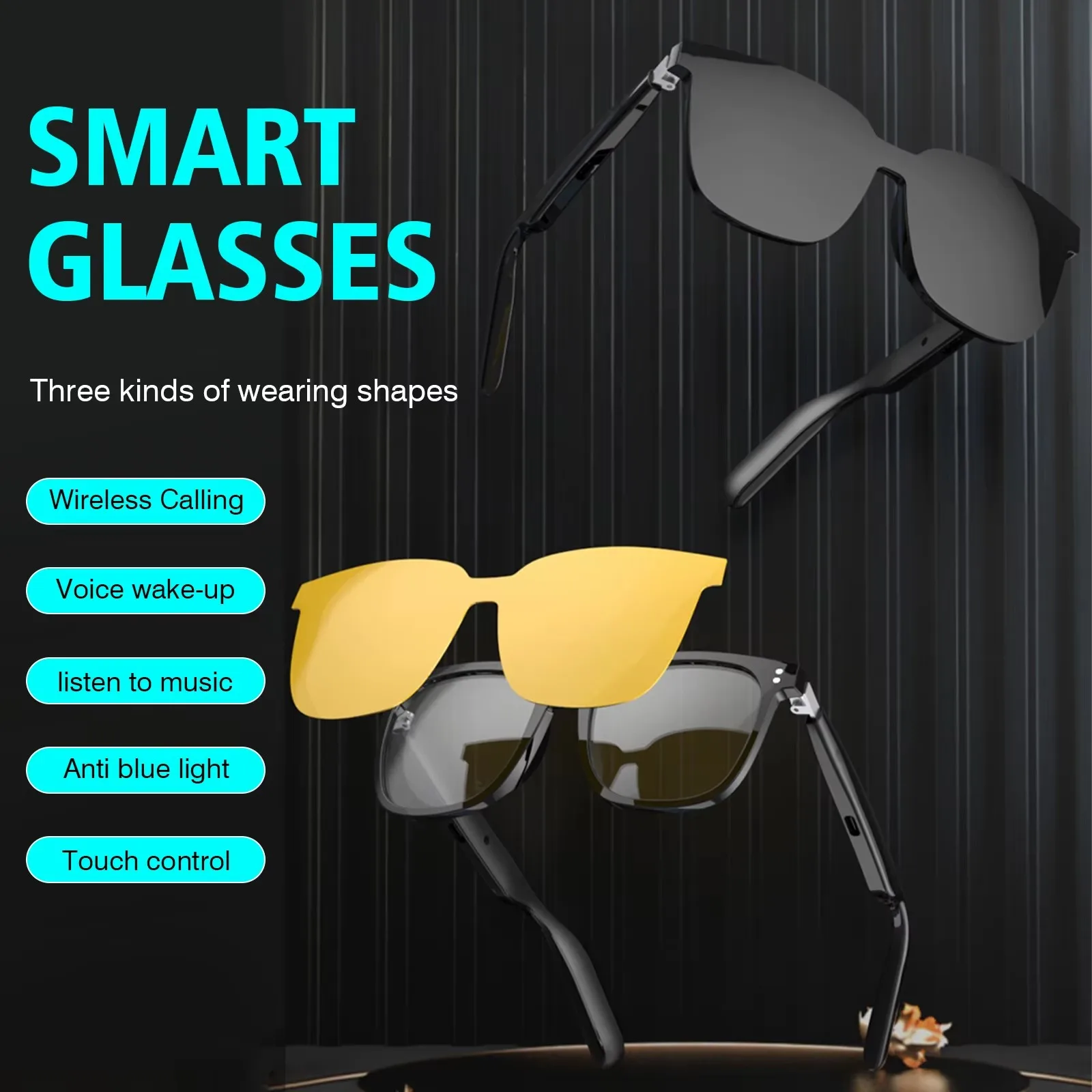 

Smart Glasses for Everyone – Wireless Calling, Music Playback, High-Clarity Lenses, Control, Compatible with iOS and Android