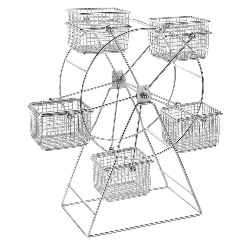 

Новый металлический колесо обозрения для кексов и гурманов, вращающаяся винтажная рамка для торжеств, украшения для свадебной вечеринки, стойка для закусок на день рождения