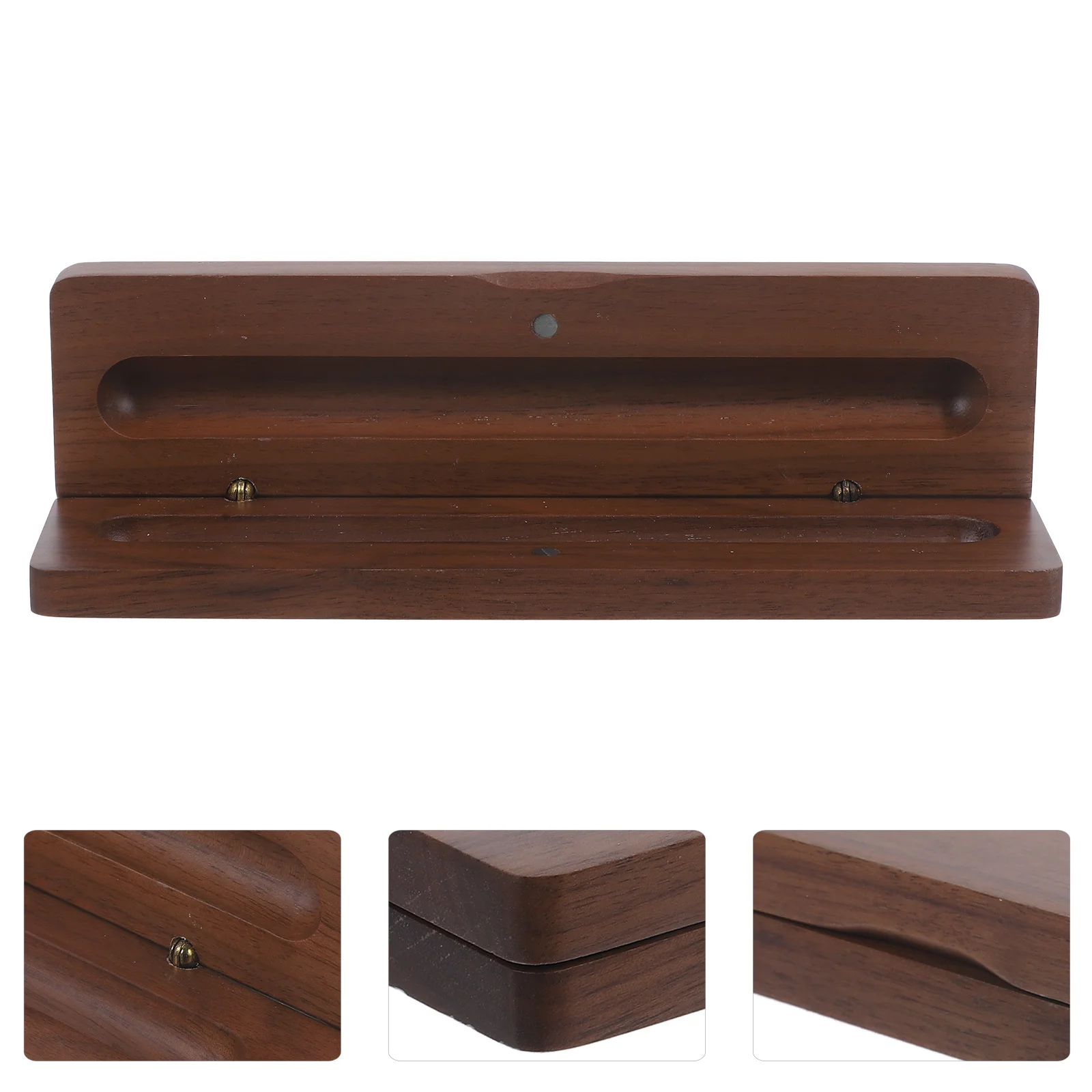 

1Pcs Premium Walnut Wood Pen Storage Box Vintage Magnetic Lid Protective Case for Pen Collection Display and Organization