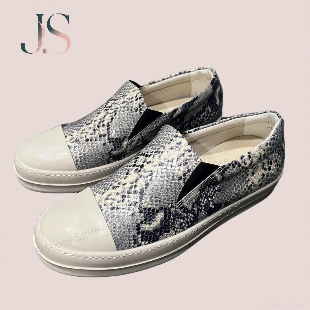 

Brand Ro Men Shoe Grey Leather Shoes Slip-On Women Low Top Casual Sneakers Gray Boa Loafers Luxury Designer Thick Sole Sneaker