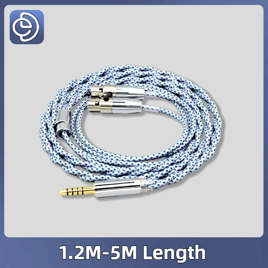 Cable de auriculares de mezcla de plata pura con blindaje OCC de grafeno para Abyss AB 1266 Phi TC head (amame) Dual Mini xlr 3 pines 8654