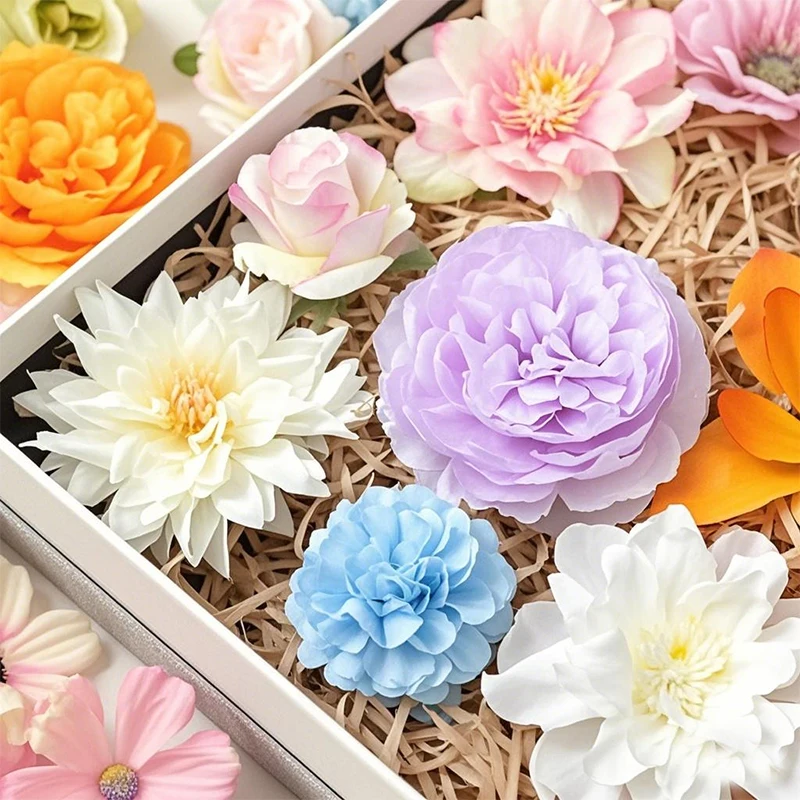 20/52 Stücke Mini Zufällige Mischung Künstliche Blumen Seide Gefälschte Blumen für Wohnkultur DIY Handwerk Geschenke Zubehör Braut Hochzeit decor – Detail 3