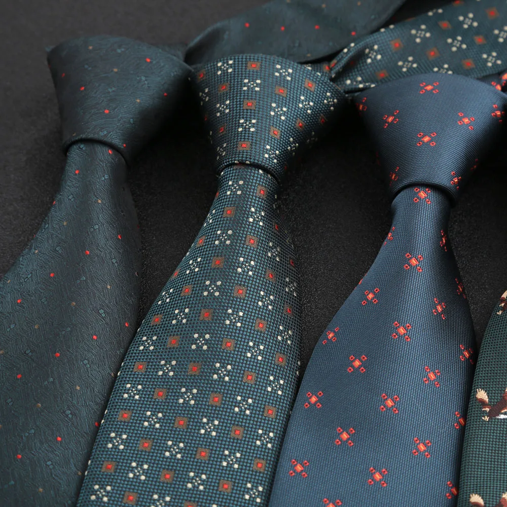 Green Color Tie 8cm Stripe Dot Paisley Necktie High Quality For Men Business Meeting Suit Dress Gravatas Accessories Gift view 3