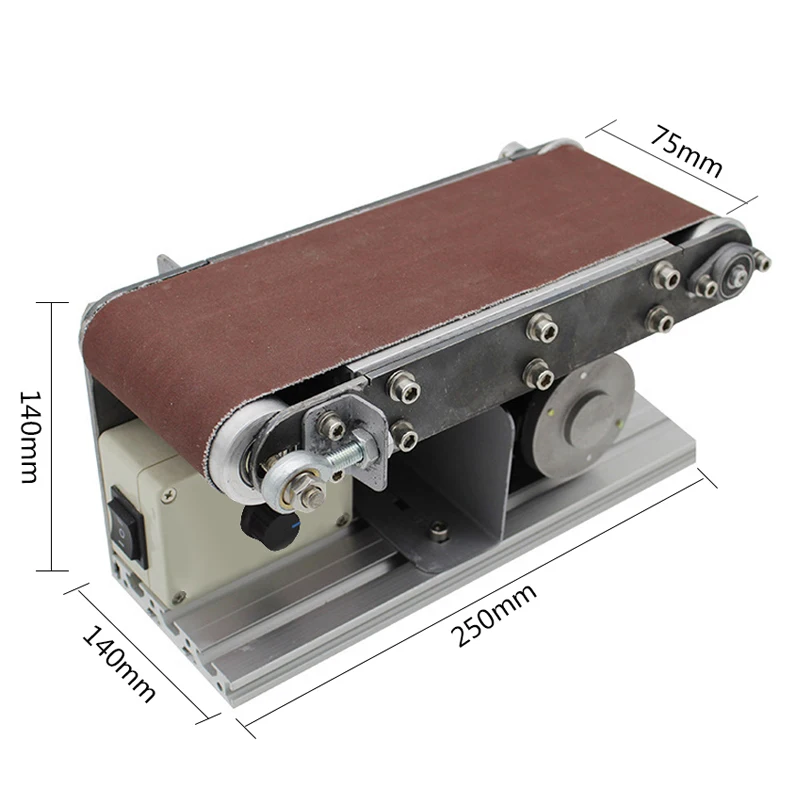 Imagem -02 - Lixadeira Elétrica Moedor de Cinto Desktop Polidor Multifunções para Trabalhar Madeira Lixamento Máquina Ferramentas com 10 Peças Cinto 533*75 mm 110v 220v